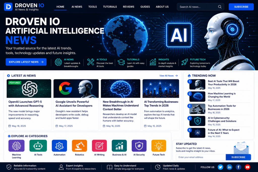 Droven IO Artificial Intelligence News – Latest AI Trends, Tools & Updates