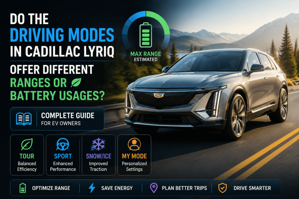 Do The Driving Modes In Cadillac Lyriq Offer Different Ranges Or Battery Usages?